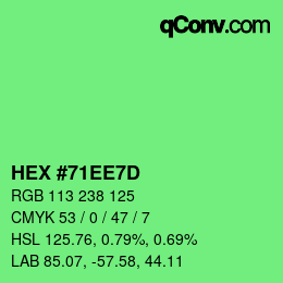 カラーコード: HEX #71EE7D | qconv.com