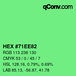 カラーコード: HEX #71EE82 | qconv.com