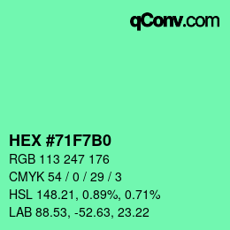 Color code: HEX #71F7B0 | qconv.com