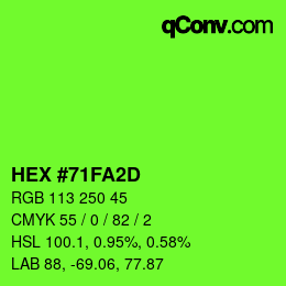 カラーコード: HEX #71FA2D | qconv.com