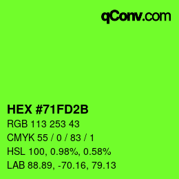 颜色代码: HEX #71FD2B | qconv.com