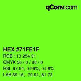 Color code: HEX #71FE1F | qconv.com