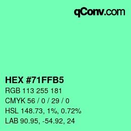 Color code: HEX #71FFB5 | qconv.com