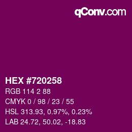 Color code: HEX #720258 | qconv.com