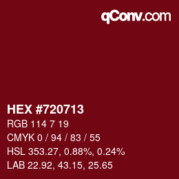 カラーコード: HEX #720713 | qconv.com