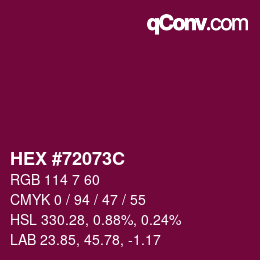 Color code: HEX #72073C | qconv.com