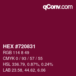 Color code: HEX #720831 | qconv.com