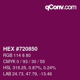 Color code: HEX #720850 | qconv.com