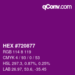Color code: HEX #720877 | qconv.com