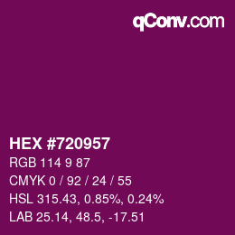 Color code: HEX #720957 | qconv.com