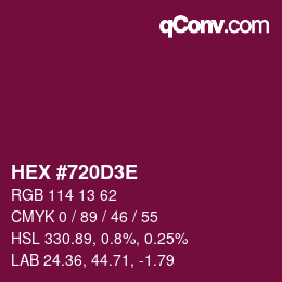 Color code: HEX #720D3E | qconv.com