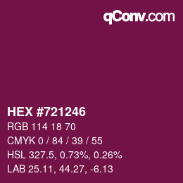 颜色代码: HEX #721246 | qconv.com