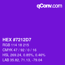 Color code: HEX #7212D7 | qconv.com