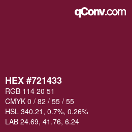 Color code: HEX #721433 | qconv.com