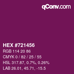 カラーコード: HEX #721456 | qconv.com