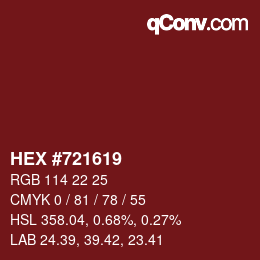 カラーコード: HEX #721619 | qconv.com