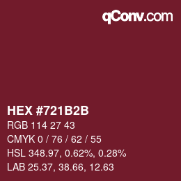 Color code: HEX #721B2B | qconv.com