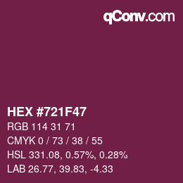 Color code: HEX #721F47 | qconv.com