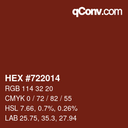 カラーコード: HEX #722014 | qconv.com