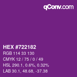 Color code: HEX #722182 | qconv.com