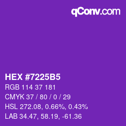 カラーコード: HEX #7225B5 | qconv.com