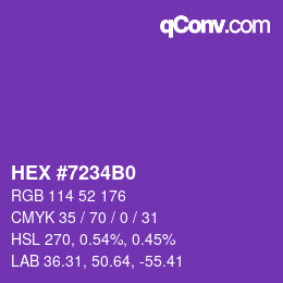 Color code: HEX #7234B0 | qconv.com