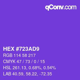 カラーコード: HEX #723AD9 | qconv.com