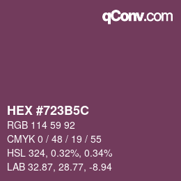 Color code: HEX #723B5C | qconv.com
