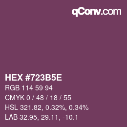 Code couleur: HEX #723B5E | qconv.com