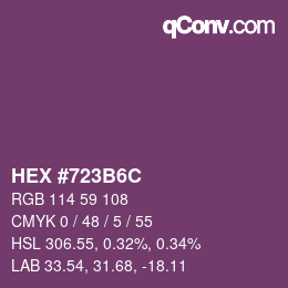 Farbcode: HEX #723B6C | qconv.com