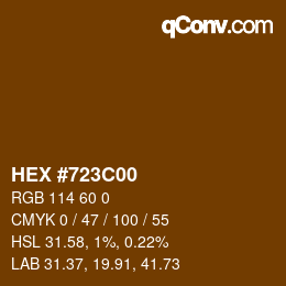 Color code: HEX #723C00 | qconv.com