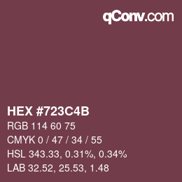 Color code: HEX #723C4B | qconv.com