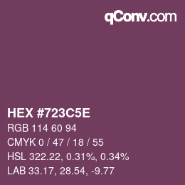 カラーコード: HEX #723C5E | qconv.com
