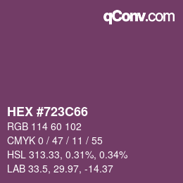 Color code: HEX #723C66 | qconv.com