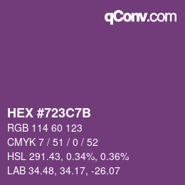 カラーコード: HEX #723C7B | qconv.com