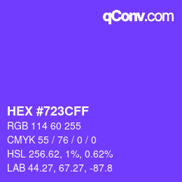 颜色代码: HEX #723CFF | qconv.com