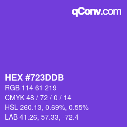 Color code: HEX #723DDB | qconv.com