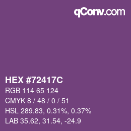 Farbcode: HEX #72417C | qconv.com
