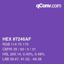 Color code: HEX #7246AF | qconv.com