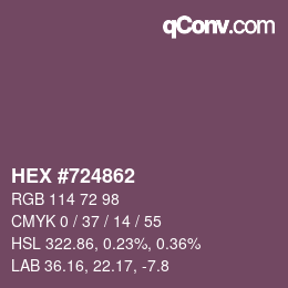 颜色代码: HEX #724862 | qconv.com