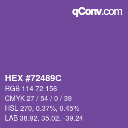 Farbcode: HEX #72489C | qconv.com