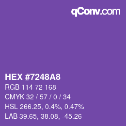 Color code: HEX #7248A8 | qconv.com