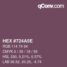 Color code: HEX #724A5E | qconv.com