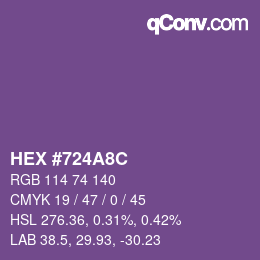 Color code: HEX #724A8C | qconv.com