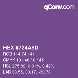 颜色代码: HEX #724A8D | qconv.com