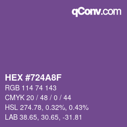 カラーコード: HEX #724A8F | qconv.com