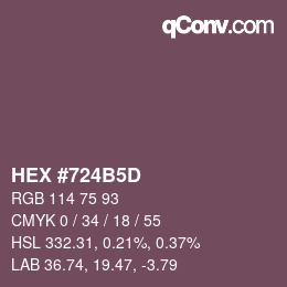 Color code: HEX #724B5D | qconv.com