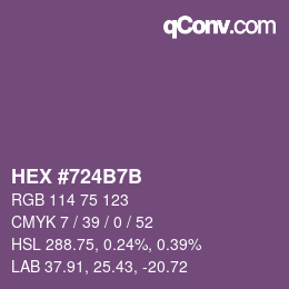 カラーコード: HEX #724B7B | qconv.com