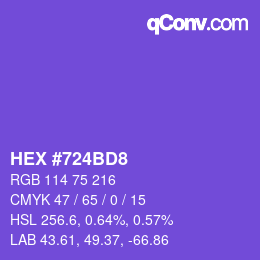 颜色代码: HEX #724BD8 | qconv.com