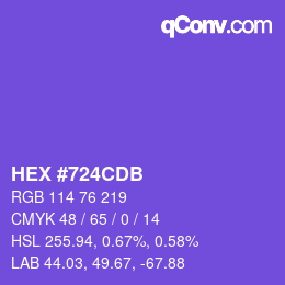 カラーコード: HEX #724CDB | qconv.com
